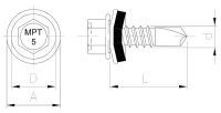 Саморез с шестигранной головкой с пресс-шайбой, со сверлом, MPТ 5 (керамическое покрытие)