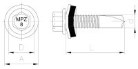 Саморез с шестигранной головкой с пресс-шайбой, со сверлом, MPТ 5 (керамическое покрытие)